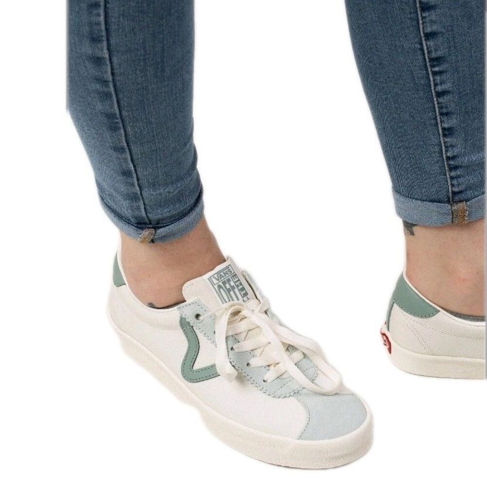 Vans Sport Low Tri-Tone Green Canvas Sneaker Lace Up Womens US 9, Mens 7.5